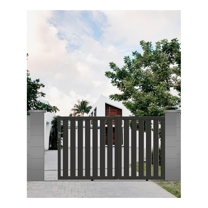 Portail ALUMINIUM coulissant LOU - portail aluminium coulissant contemporain