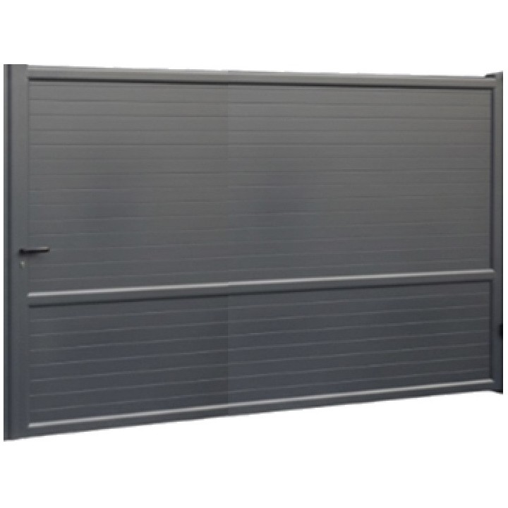 Portail ALUMINIUM coulissant CONDORCET - portail aluminium coulissant contemporain